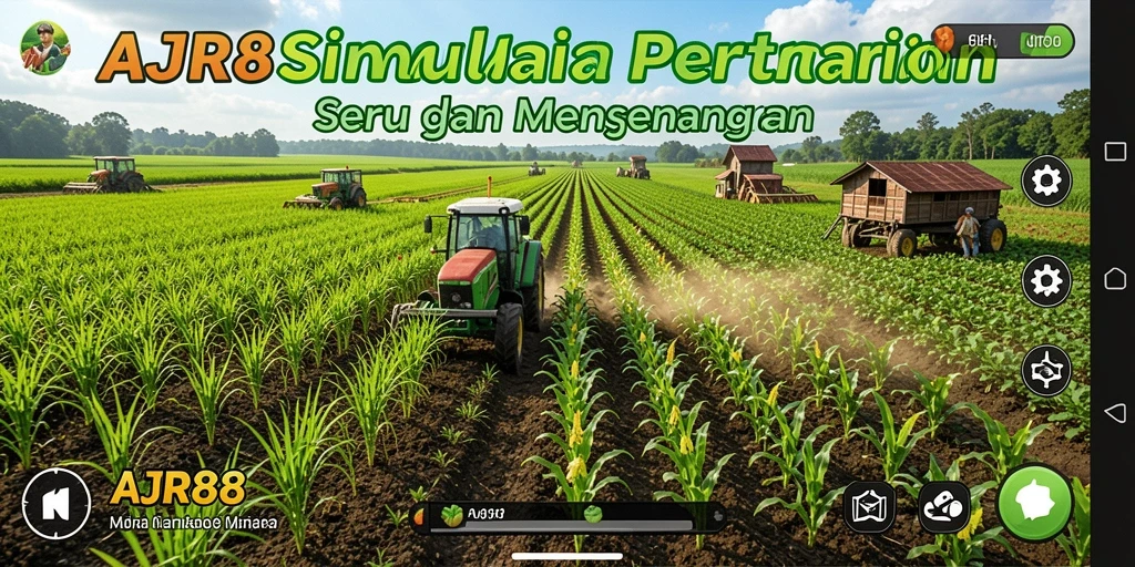 Tampilan gameplay <strong>AJR88</strong> menampilkan aktivitas menanam dan merawat tanaman.