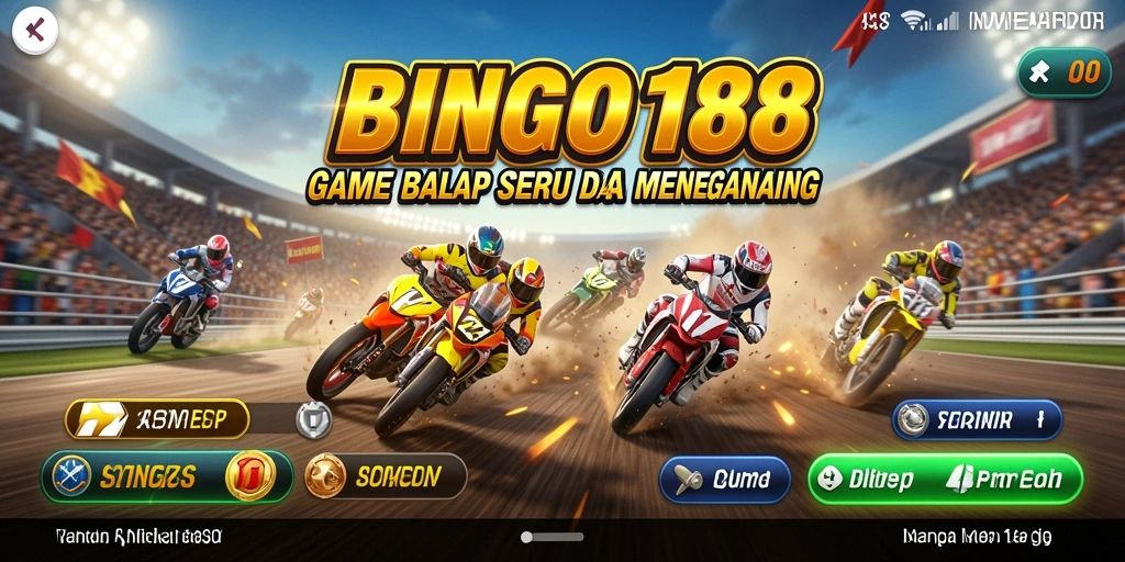 Screenshot gameplay BINGO188 yang menunjukkan aksi balap seru.