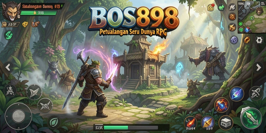 Tampilan gameplay BOS898 dengan karakter unik dan pertarungan epik.
