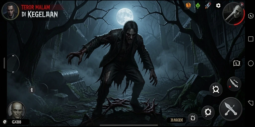 Tampilan gameplay GX88 yang mencekam dan penuh ketegangan.