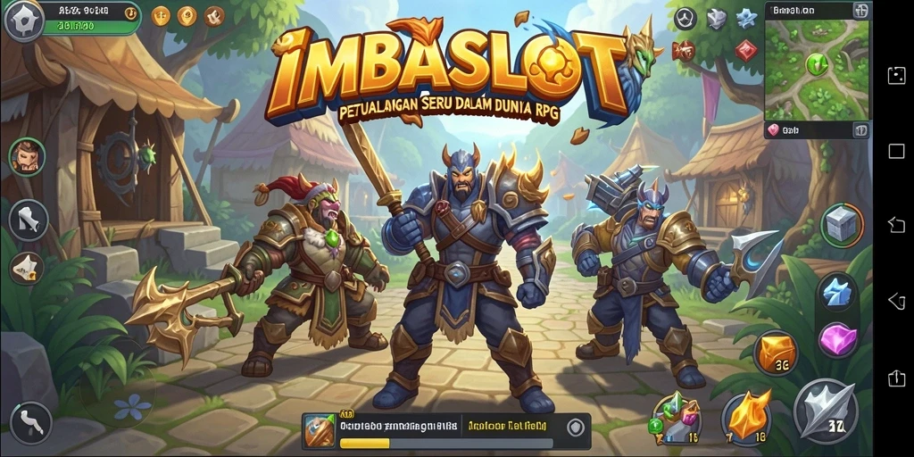 Screenshot menunjukkan aksi seru dalam gameplay RPG IMBASLOT.