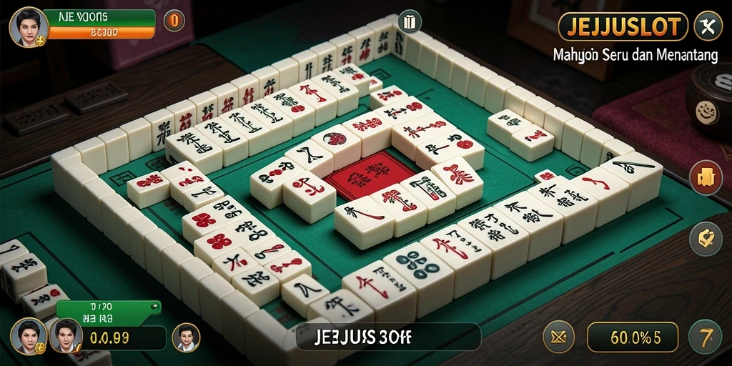 Screenshot gameplay JEJUSLOT menunjukkan momen seru mencocokkan ubin Mahjong.