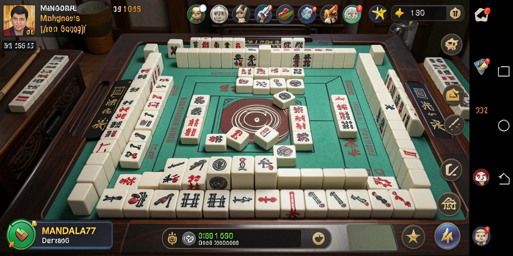 Tampilan screenshot MANDALA77 menunjukkan visual menarik dan gameplay Mahjong yang seru.
