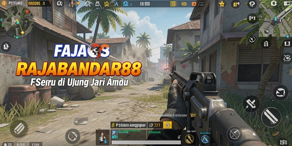 Tampilan grafik menarik dalam gameplay RAJABANDAR88 saat pertempuran FPS.