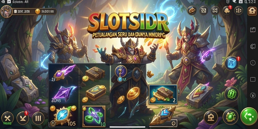 Tangkapan layar SLOTSIDR menampilkan pertarungan seru dalam dunia MMORPG.