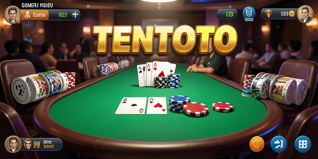 Screenshot gameplay TENTOTO yang menarik saat bermain Poker.