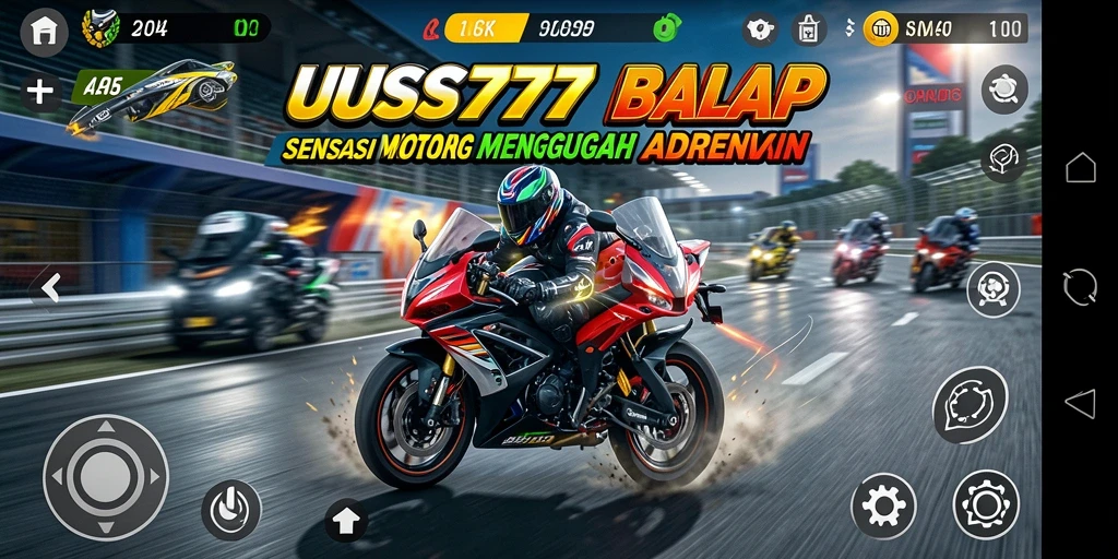Tampilan gameplay seru balap motor di UUS777.