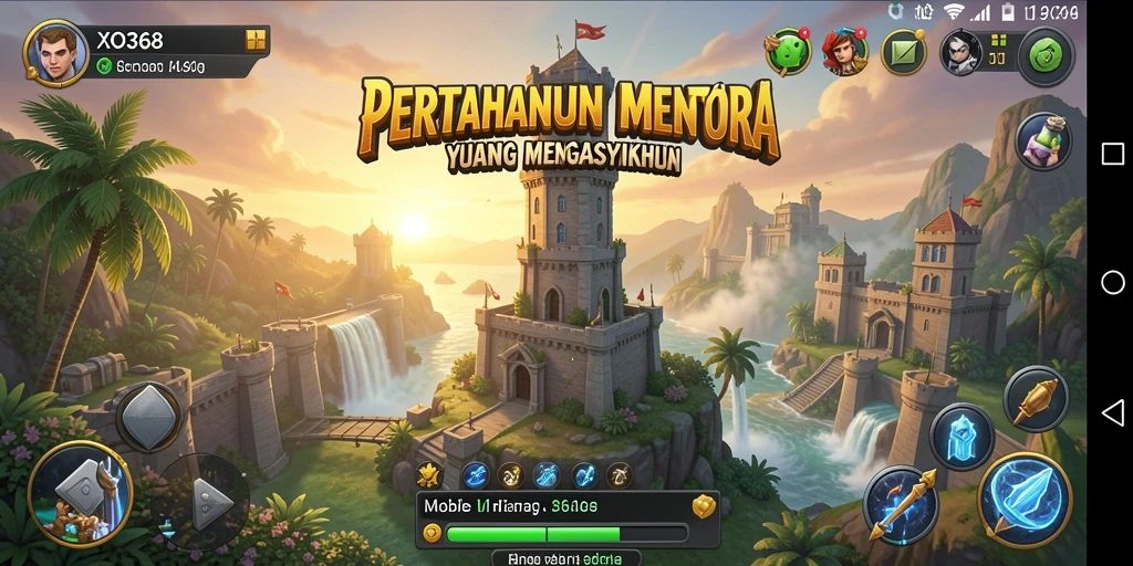 Tampilan menawan dari gameplay Tower Defense di XO368.